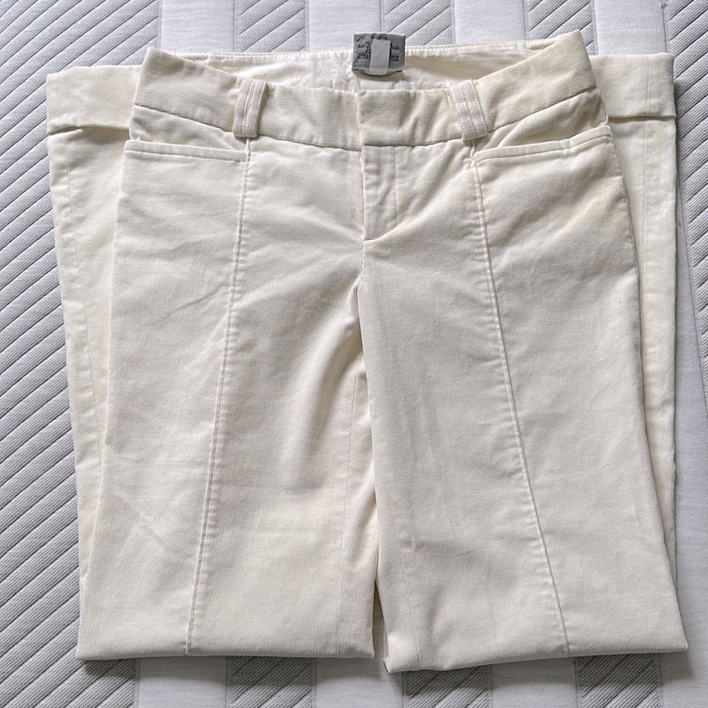 Corduroy white slacks boot cut